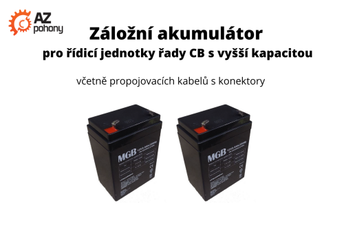 Záložní akumulátor pro řídicí jednotky řady CB s dvojnásobnou kapacitou